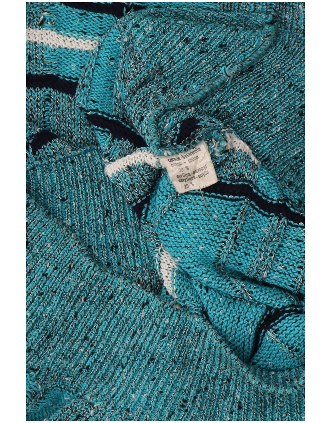 Les Jacquelines Jersey de cuello redondo para hombre IT 52 Large Blue Stripes