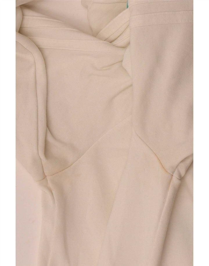 Adidas suéter con capucha y cremallera para mujer IT 44 Algodón blanco mediano