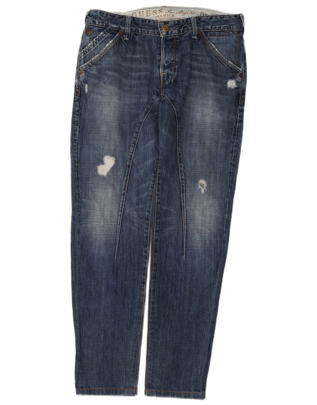 Guess Vaqueros ajustados desgastados para hombre W31 L30 Algodón azul