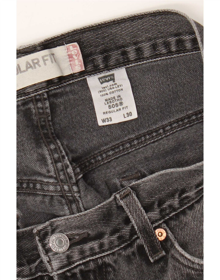 Levi's Vaqueros rectos de corte regular 505 para hombre W33 L30 Algodón gris