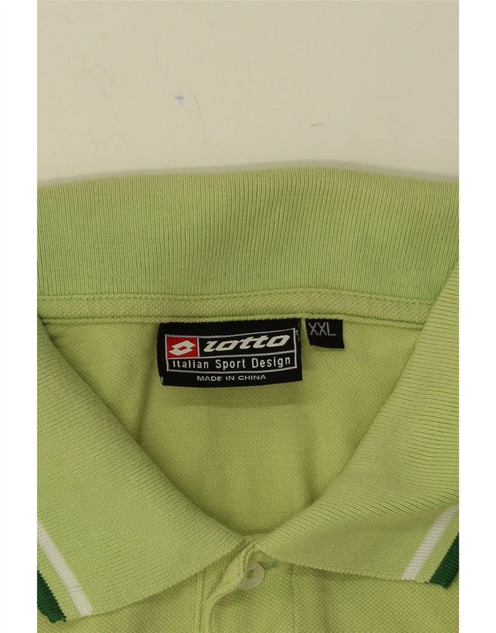 LOTTO Mens Polo Shirt 2XL Green Vintage Lotto and Second-Hand Lotto from Messina Hembry 