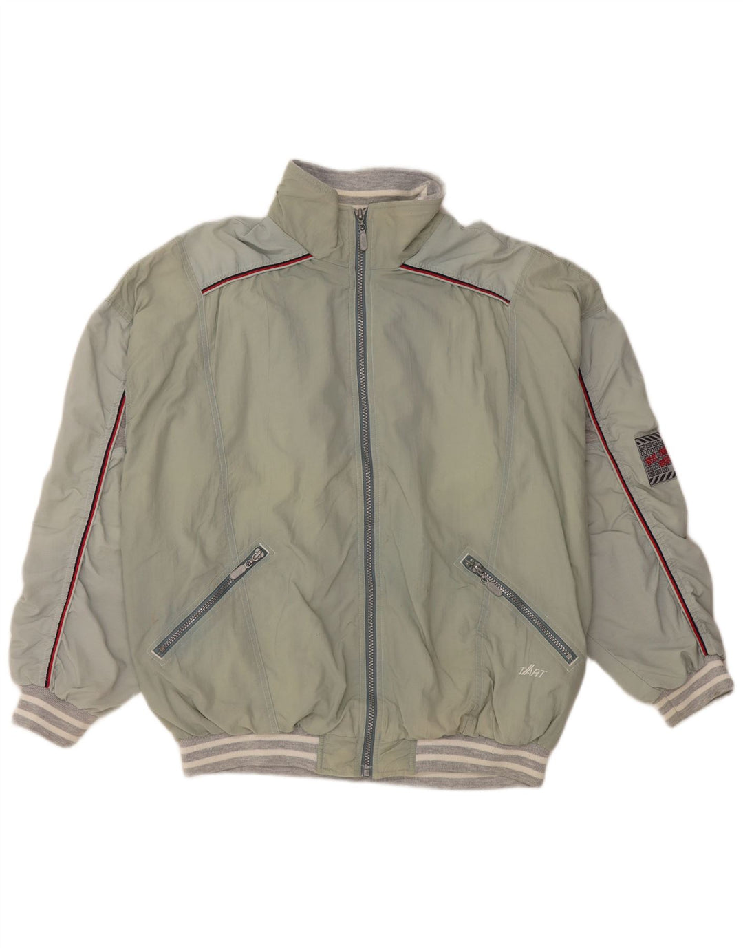 VINTAGE Chaqueta superior de chándal para hombre Bloque de color verde grande