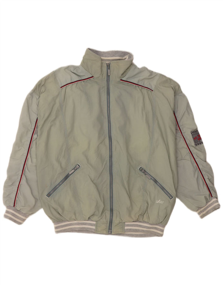 VINTAGE Chaqueta superior de chándal para hombre Bloque de color verde grande