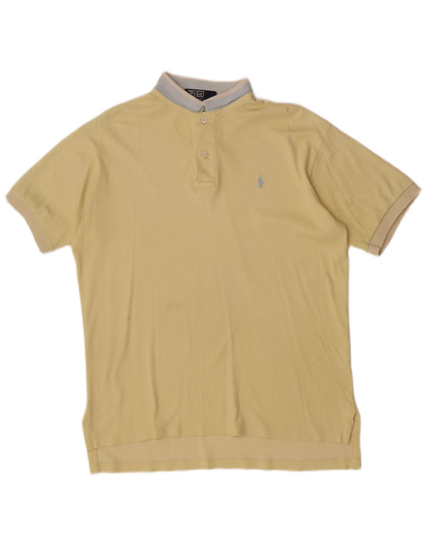 Polo Ralph Lauren - Camisa para hombre de algodón con bloques de color amarillo grande