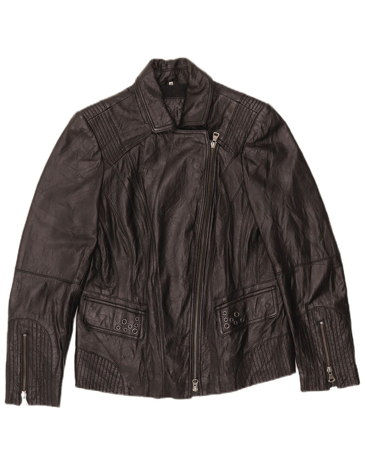 BONITA Chaqueta motera de cuero para mujer EU 38 Mediana Piel de cordero negra