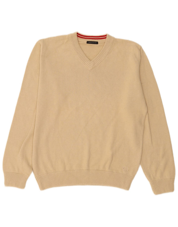 Sergio Tacchini Jersey con Cuello en V para Hombre Pequeño Algodón Beige
