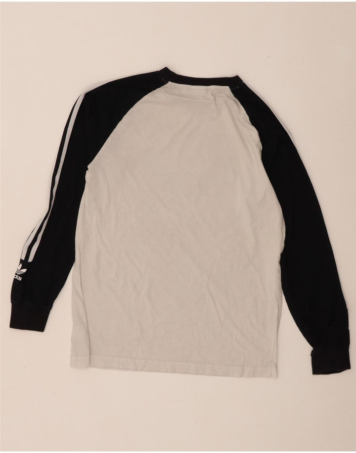Adidas Hombre Camiseta Gráfica De Manga Larga De Algodón Color Block Blanco Medio