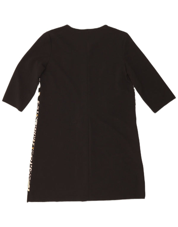 Zara Vestido recto de manga 3/4 para mujer UK 46 Grande Poliéster negro