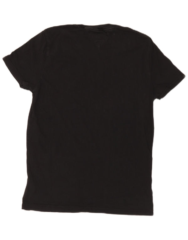 Tommy Hilfiger Camiseta gráfica de ajuste regular para hombre Top grande de algodón negro