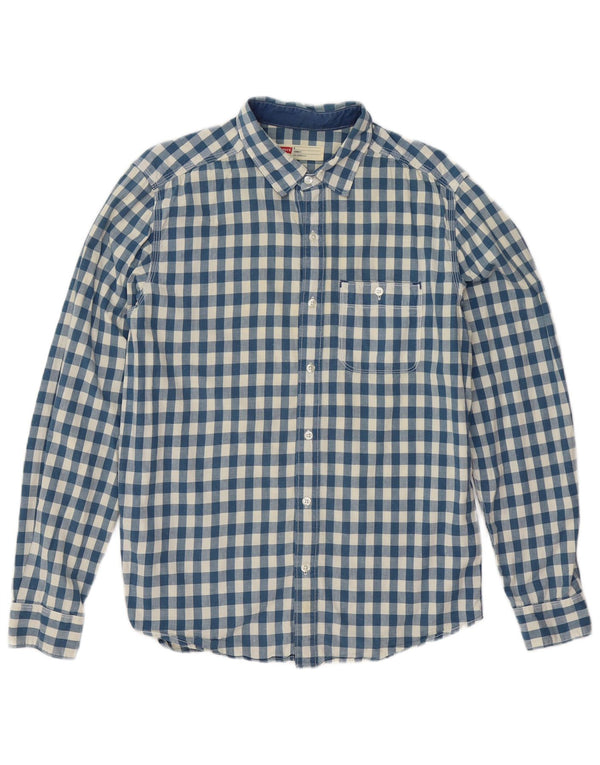 Levi's Camisa de corte estándar de algodón a cuadros en azul medio para hombre