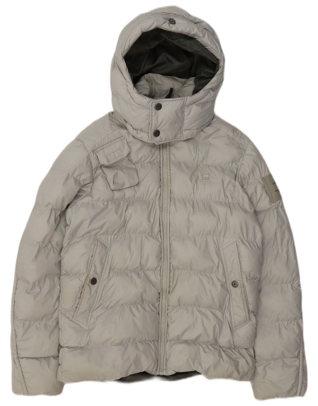 G-STAR Chaqueta acolchada con capucha para hombre ES 38 Poliéster gris medio