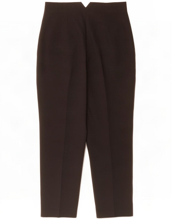 Zara Pantalón de traje cónico para mujer Large W30 L27 Poliéster negro