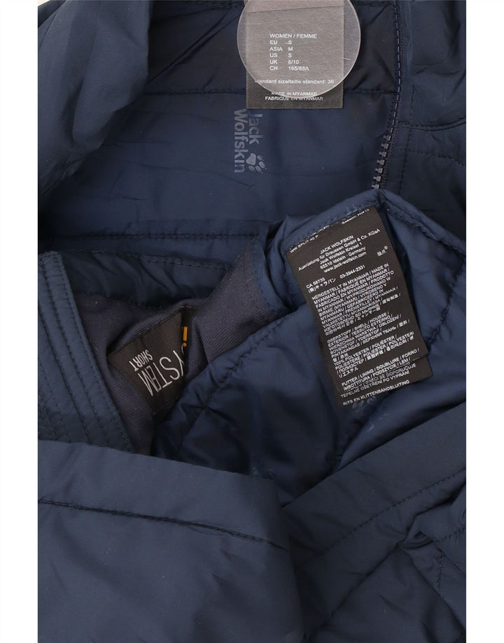 Jack Wolfskin Chaqueta acolchada con forro para mujer UK 8/10 Small Azul marino Poliéster