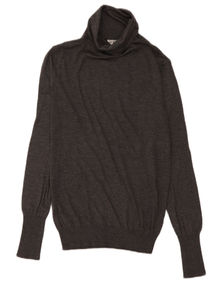 Zara - Jersey con cuello vuelto para mujer, talla 44, color gris medio, modal