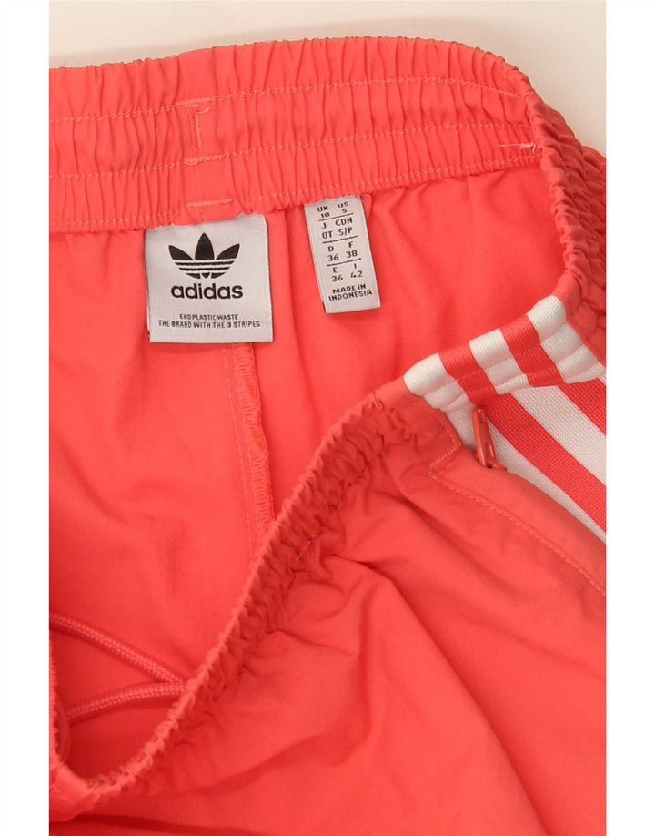 Adidas Mujer Chándal Pantalones Joggers UK 10 Pequeño Naranja Poliéster