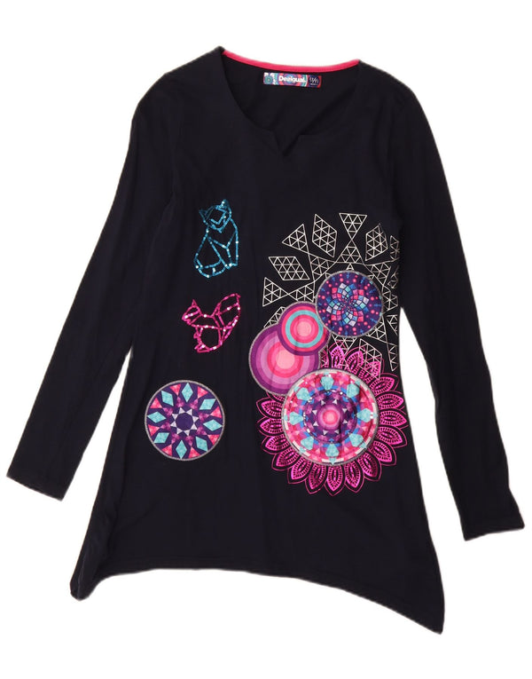Desigual Vestido Túnica Niña Manga Larga 13-14 Años Azul Marino Festival