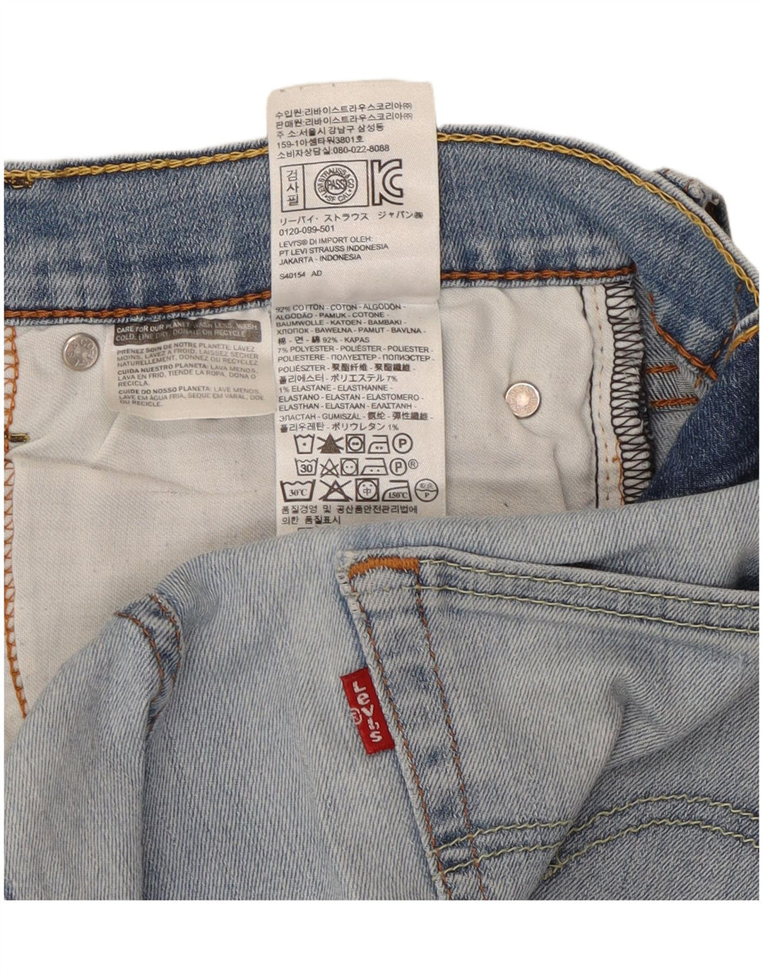 Vaqueros Levi's Hombre Slim W31 L34 Algodón Azul