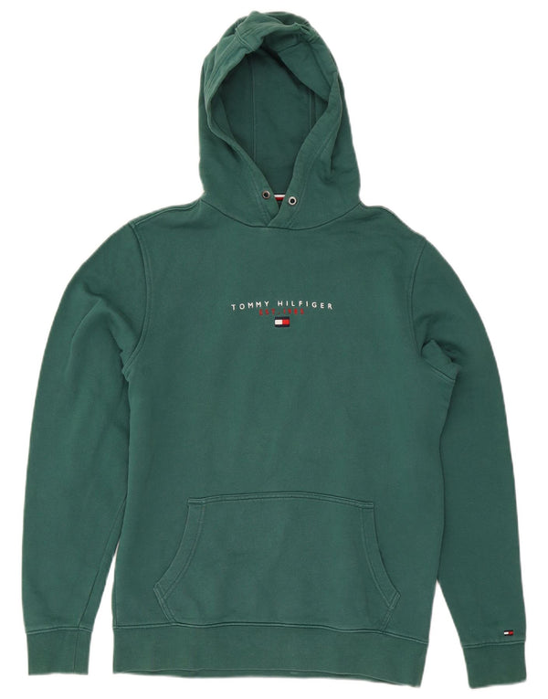 Tommy Hilfiger Sudadera con capucha gráfica para hombre Jersey pequeño de algodón verde