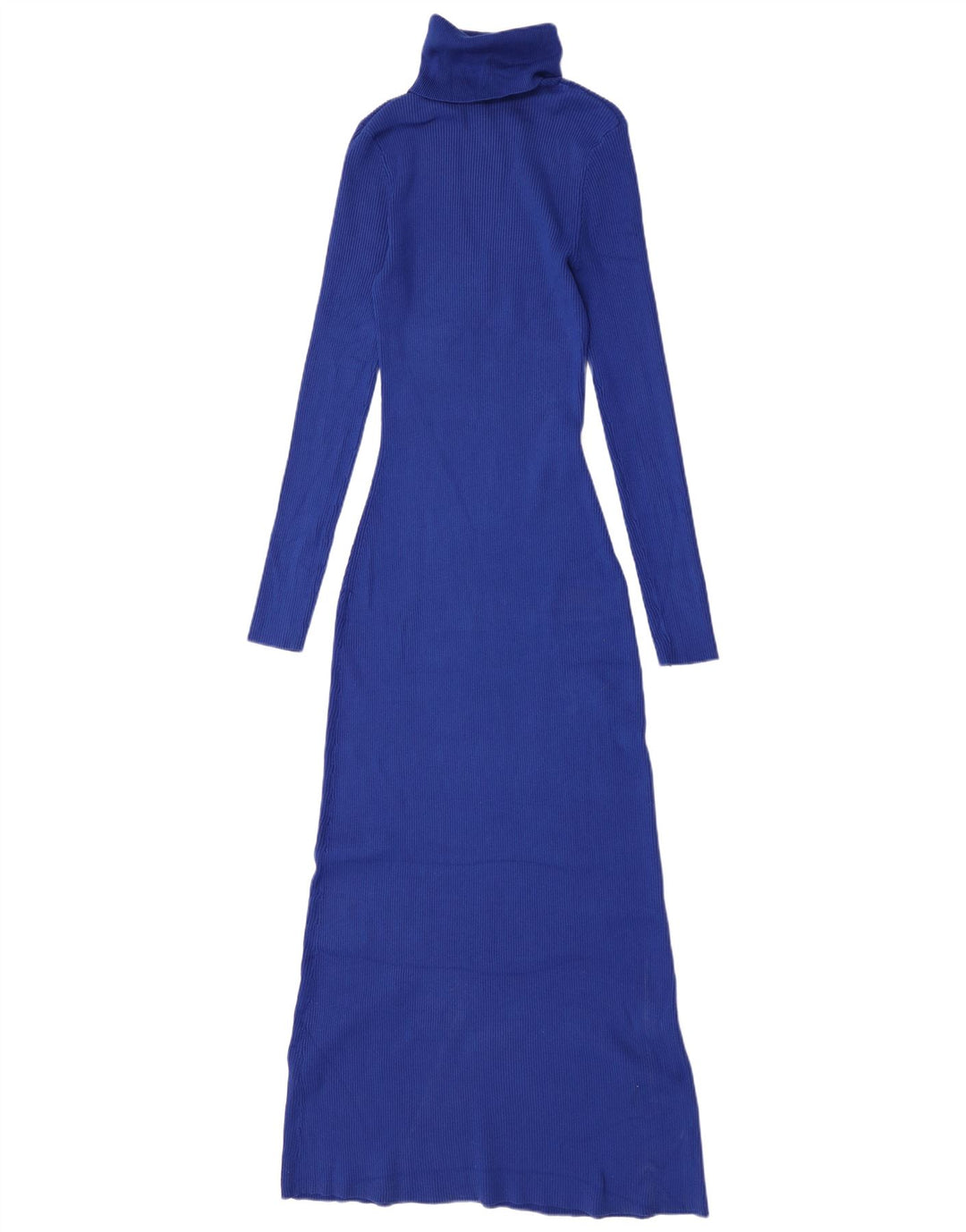 Zara Vestido largo de manga larga para mujer UK 42 Viscosa azul medio