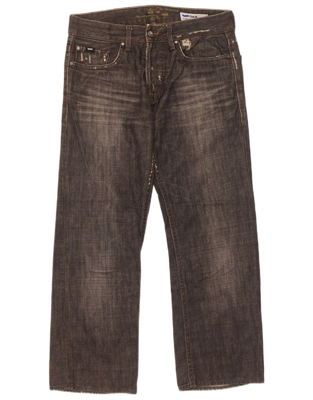 Vaqueros rectos para hombre Gas W31 L27 Algodón negro