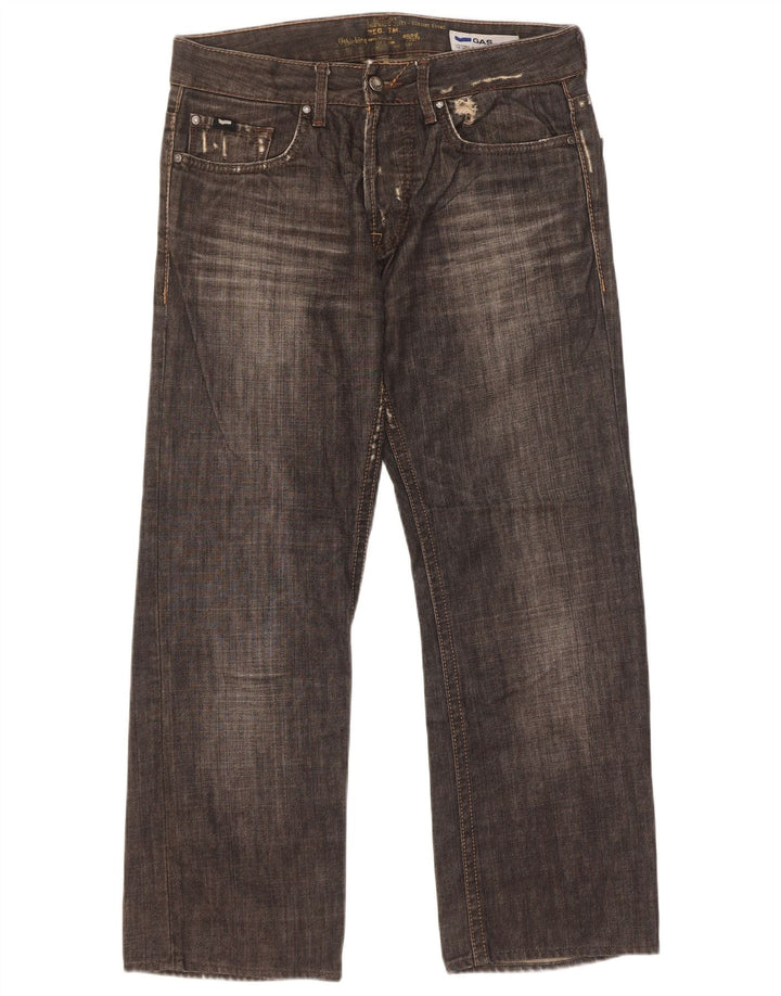 Vaqueros rectos para hombre Gas W31 L27 Algodón negro