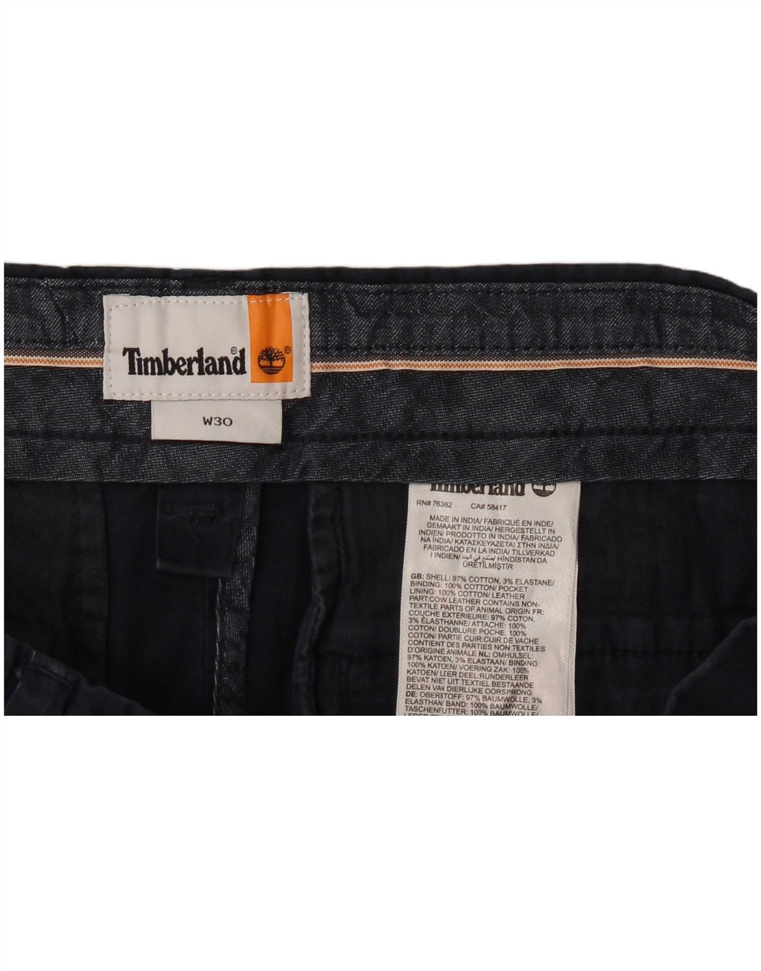 Timberland Pantalones cortos chinos para hombre W30 Medium Azul marino Algodón