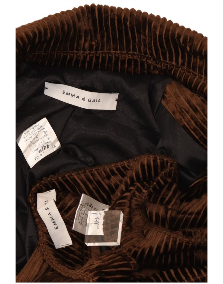 EMMA & GAIA Traje de pana de 2 piezas para mujer IT 44 Mediano W28 L28 Marrón