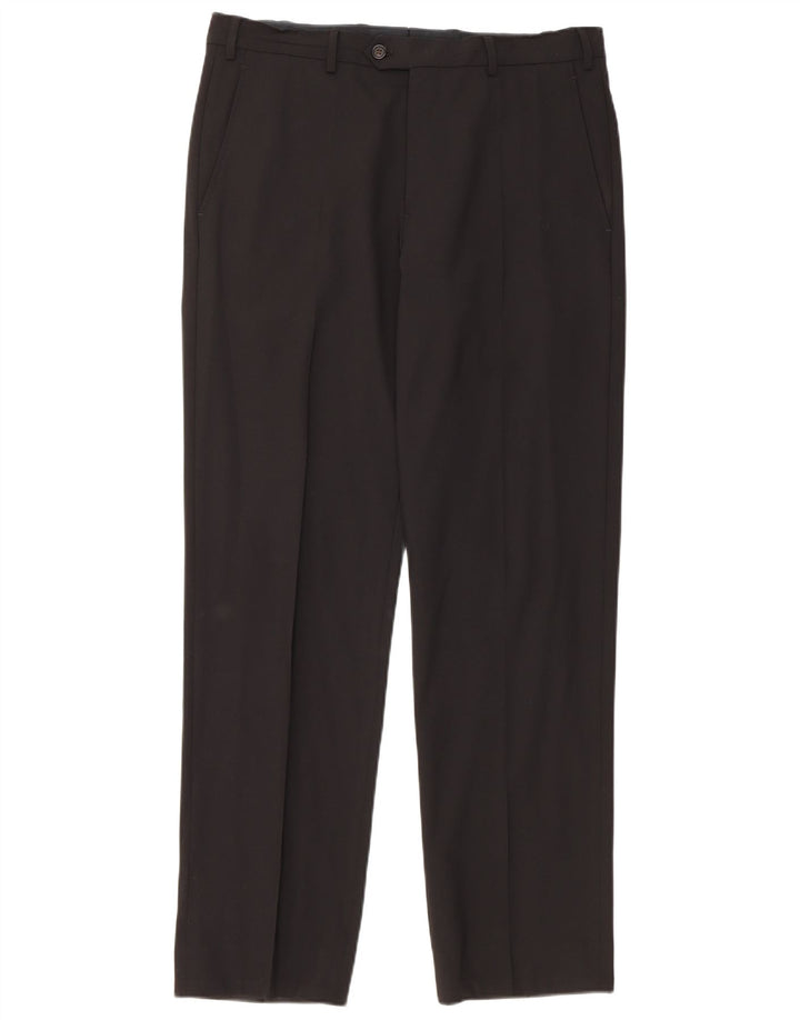 Armani Hombre Pantalones De Traje Rectos W32 L31 Negro