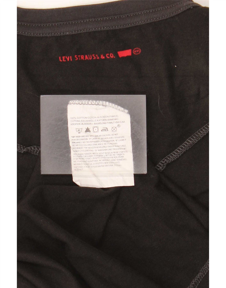 Levi's Mens Top Manga Larga 2XL Algodón Negro