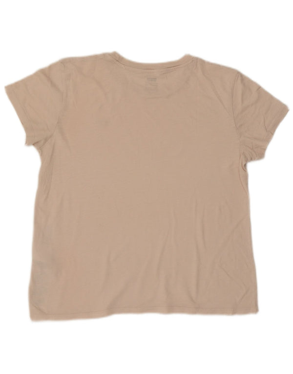 Levi's Perfect Crew Camiseta para Mujer UK 44 Algodón Beige Medio