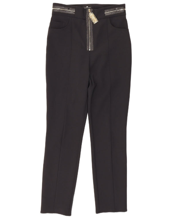 Elisabetta Franchi Pantalones casuales de cintura alta para mujer IT 42 Medium W26 L26 B