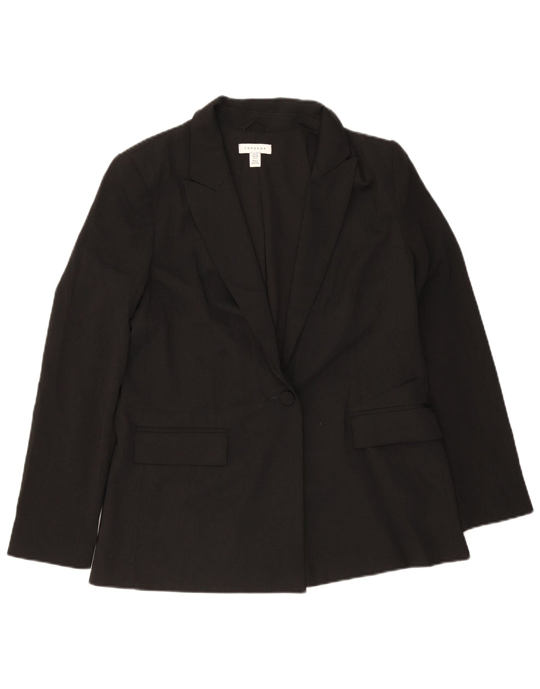 Topshop Chaqueta tipo blazer con 1 botón para mujer UK 10 Small Poliéster negro