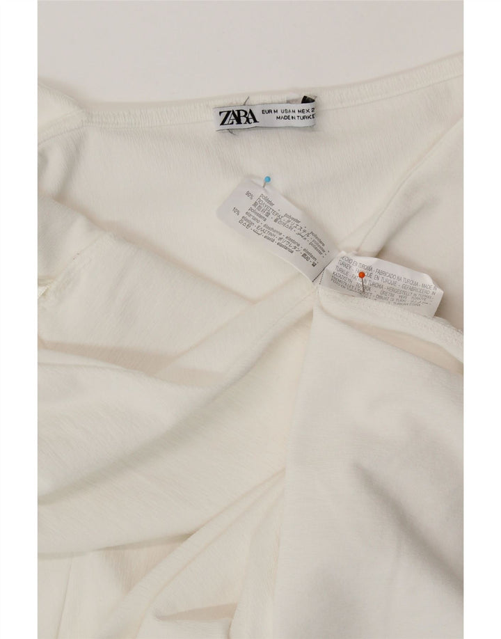 ZARA Womens One Shoulder Dress UK 12 Medium White Polyester Vintage Zara and Second-Hand Zara from Messina Hembry 