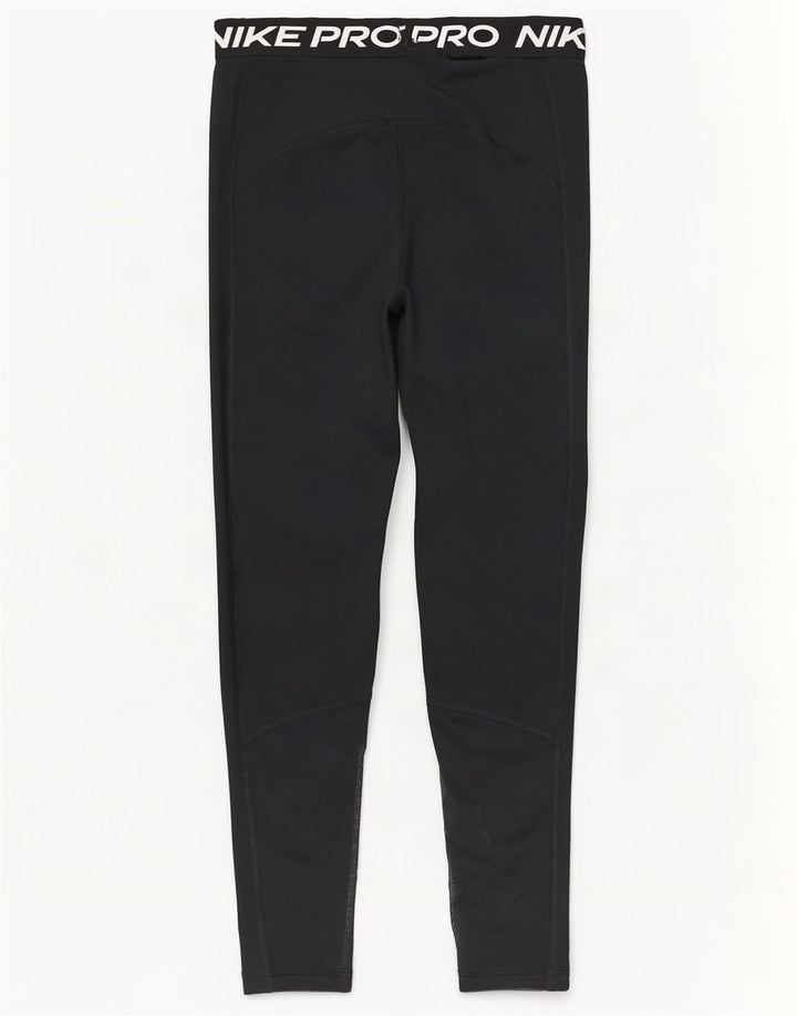 Nike Leggings cortos con gráfico Dri Fit para mujer UK 12 Mediano Negro Poliéster