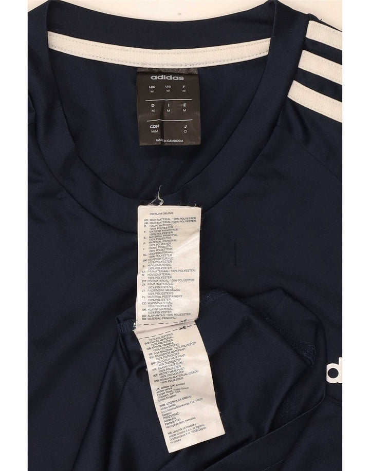 Adidas Hombre Climalite Camiseta Top Medio Azul Marino Poliéster
