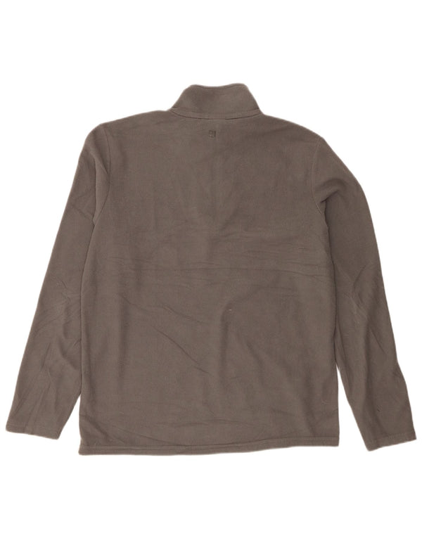 Jersey deportivo de poliéster gris pequeño con cuello y cremallera para hombre de Mountain Warehouse