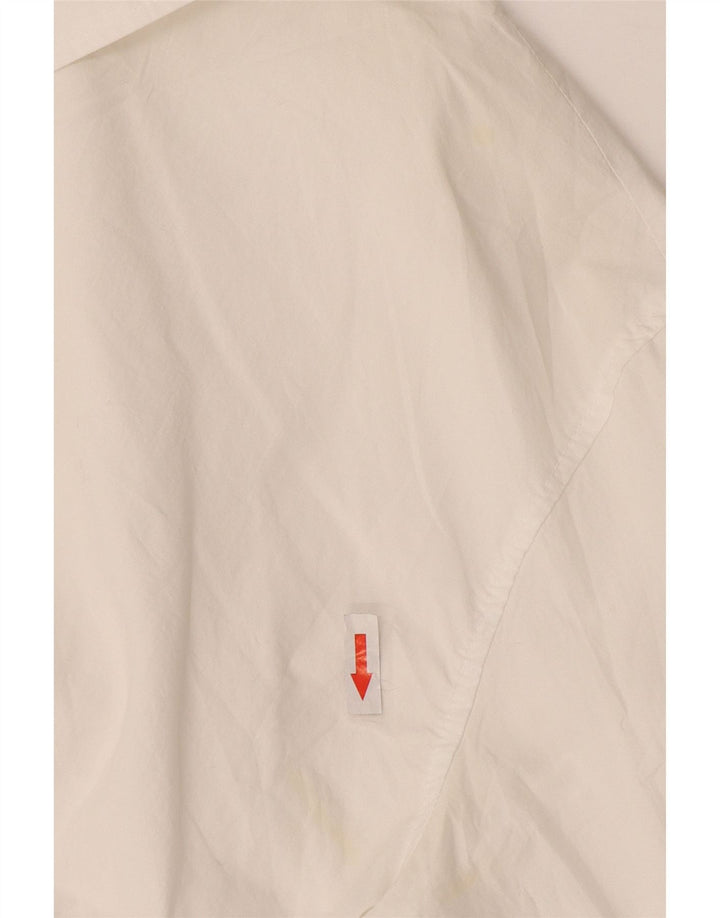 Zara Blusa Corta Mujer UK 46 Algodón Blanco Mediano