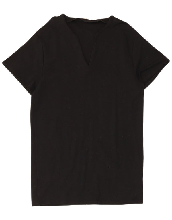 Zara Mujer Vestido Camiseta Reino Unido 44 Mediano Negro