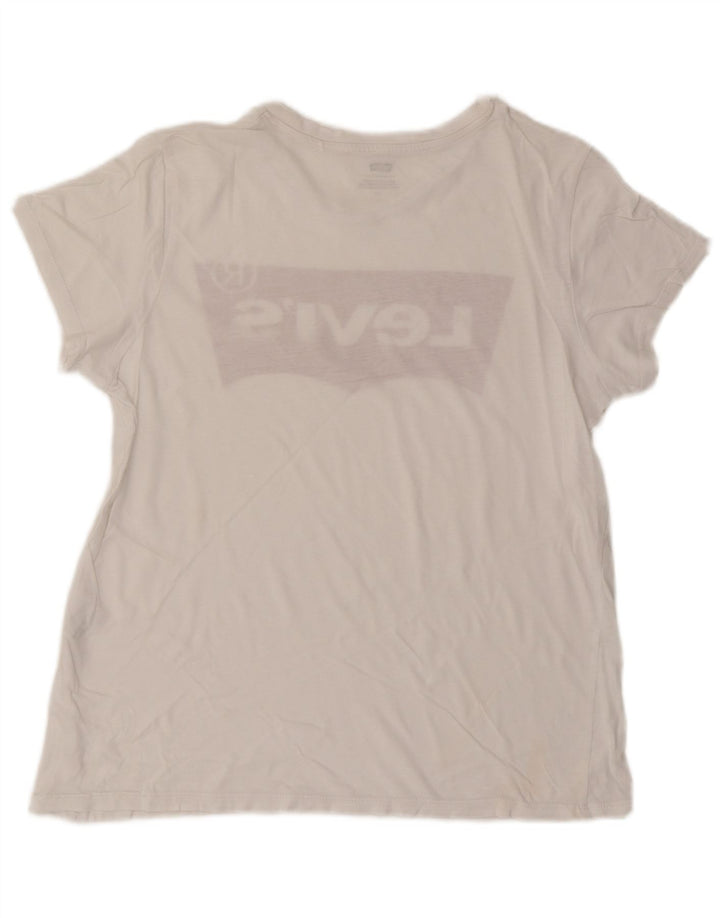 LEVI'S Camiseta gráfica para mujer Top UK 46 Large White