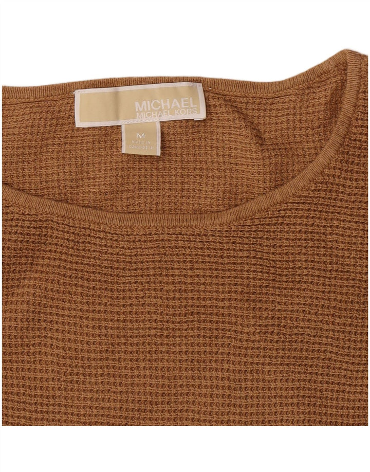 Michael Kors Jersey con cuello barco para mujer, talla 40, color beige medio