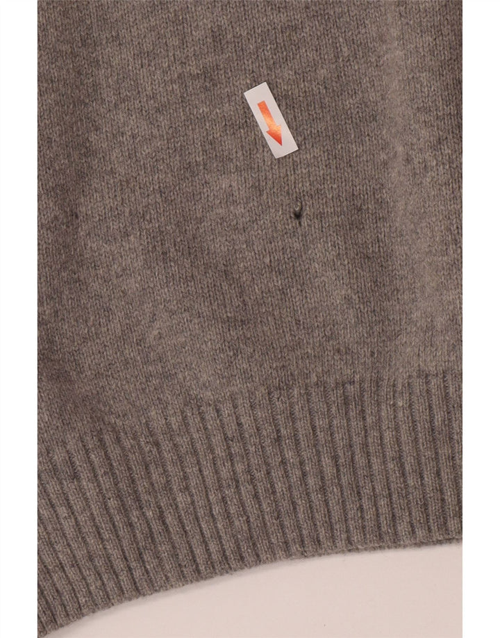 Murphy & Nye Jersey con cuello en V para hombre de lana gris grande
