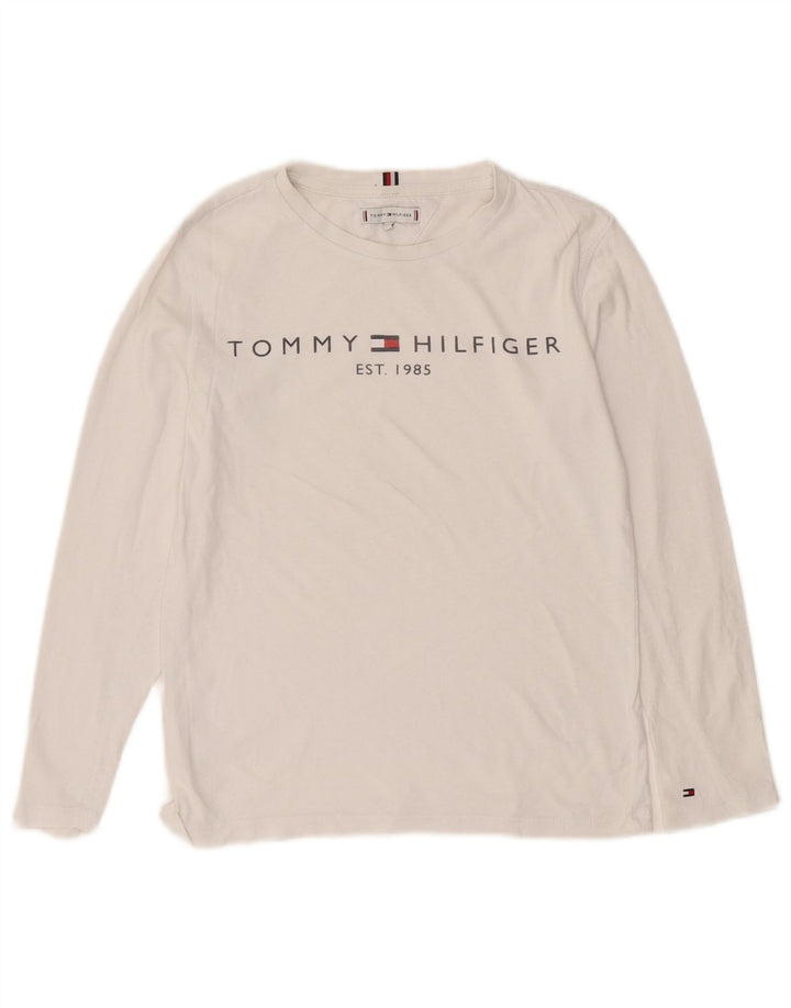 Tommy Hilfiger Camiseta gráfica de manga larga para niños 11-12 años Blanco