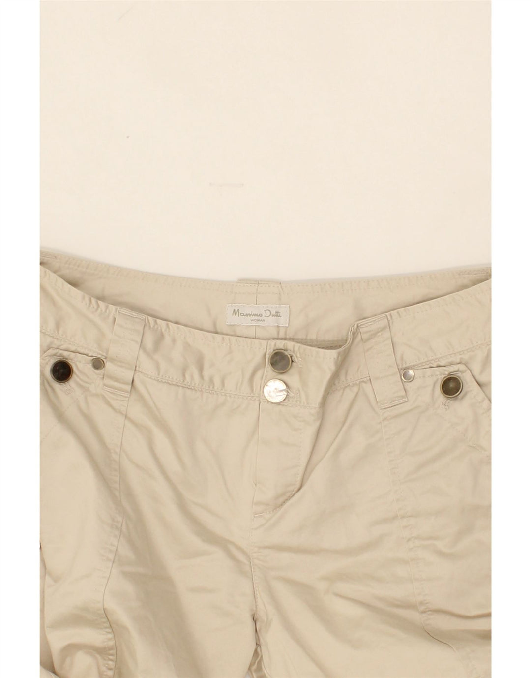 MASSIMO DUTTI Womens Straight Chino Trousers EU 40 Medium W30 L28 Beige Vintage Massimo Dutti and Second-Hand Massimo Dutti from Messina Hembry 
