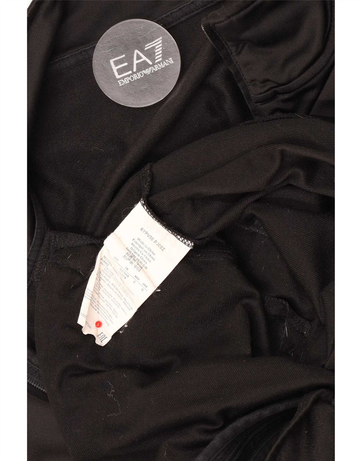 Emporio Armani Hombres Gráfico Chándal Top Chaqueta Grande Poliéster Negro