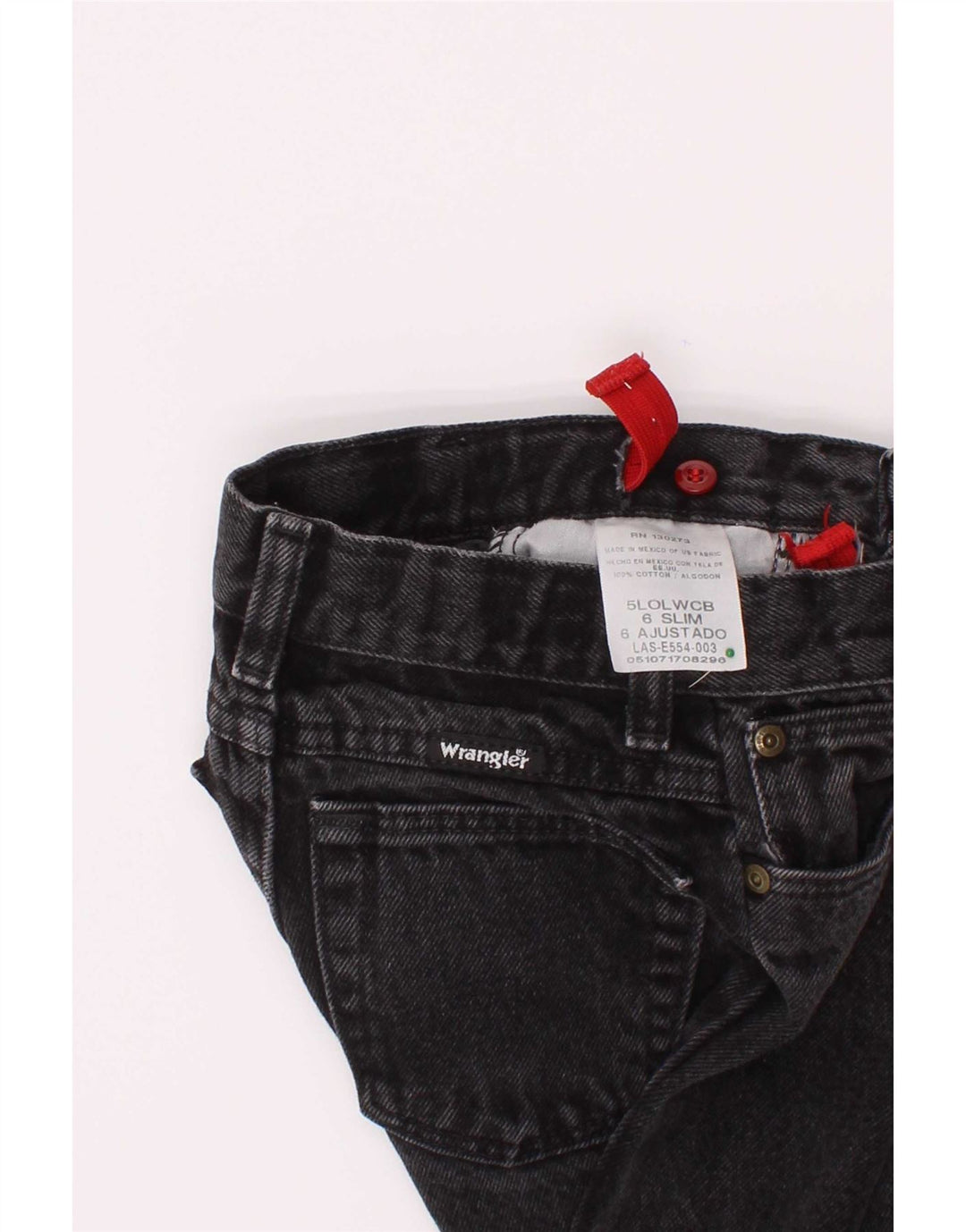 Wrangler Vaqueros ajustados para niños 7-8 años W22 L20 Algodón gris