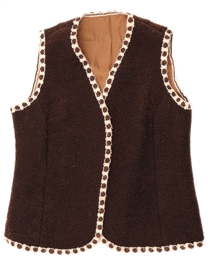 Vintage mujer chaleco Reino Unido 14 marrón medio