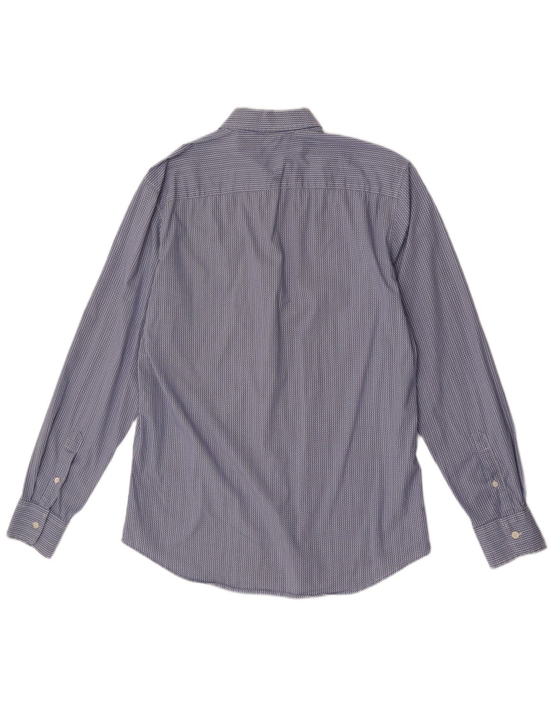 Camisa Benetton Hombre Large Algodón De Rayas Azul