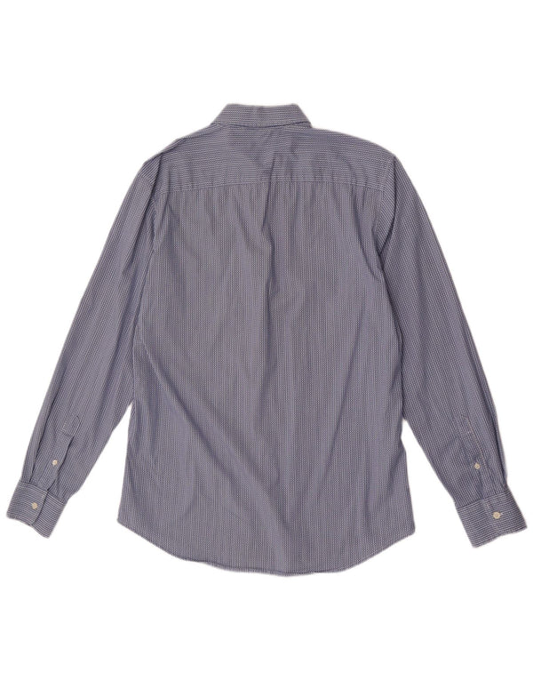 Camisa Benetton Hombre Large Algodón De Rayas Azul