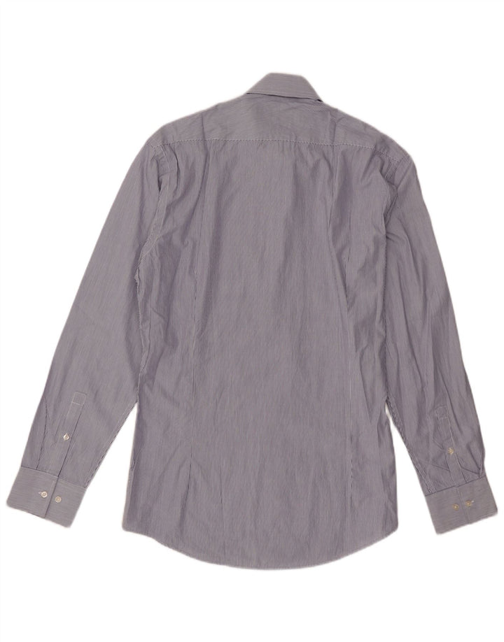 Camisa para hombre de French Connection, talla 15,5, algodón a rayas azul medio