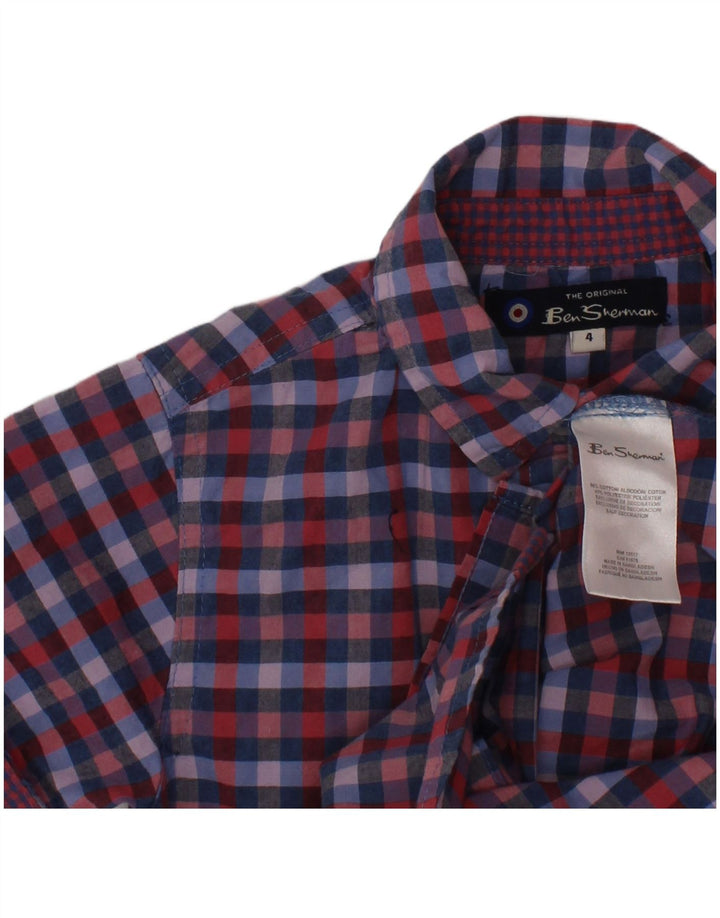 BEN SHERMAN Camisa Manga Corta Niño 3-4 Años Cuadros Multicolor